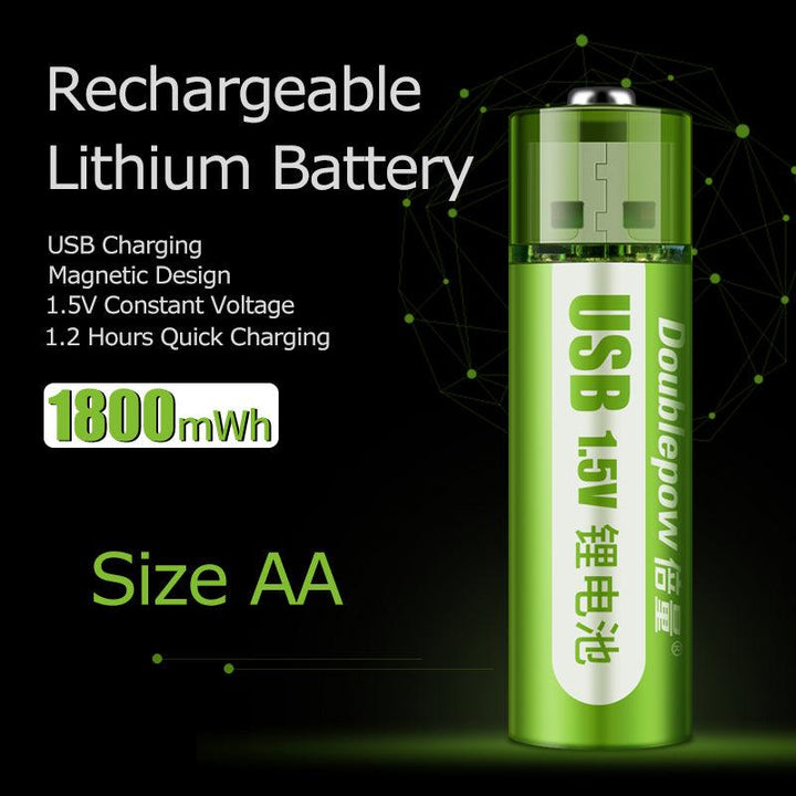 USB Rechargeable Battery No. 5, No. 7 Lithium Battery, Large Capacity 1.5v Constant Voltage AA - Mamofa Global Store