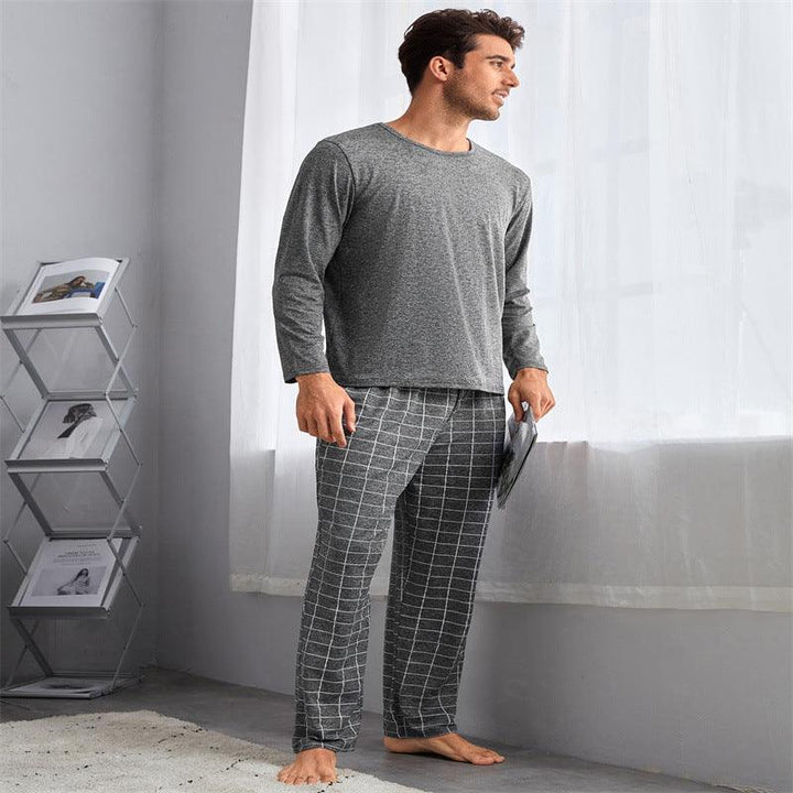 Thin Section Plaid Loungewear Outer Pants Men's Suit - Mamofa Global Store