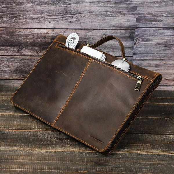 inch Genuine Leather Protective Case Laptop Handbag - Mamofa Global Store