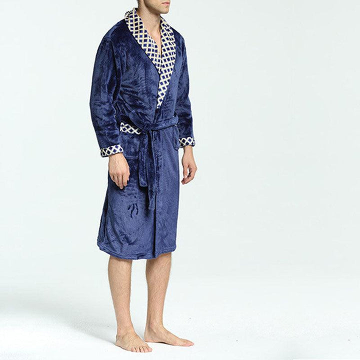 Men's Soft Flannel Coral Fleece Nightgown - Mamofa Global Store