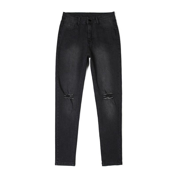 Casual Shredded Slim Zip Pencil Pants - Mamofa Global Store