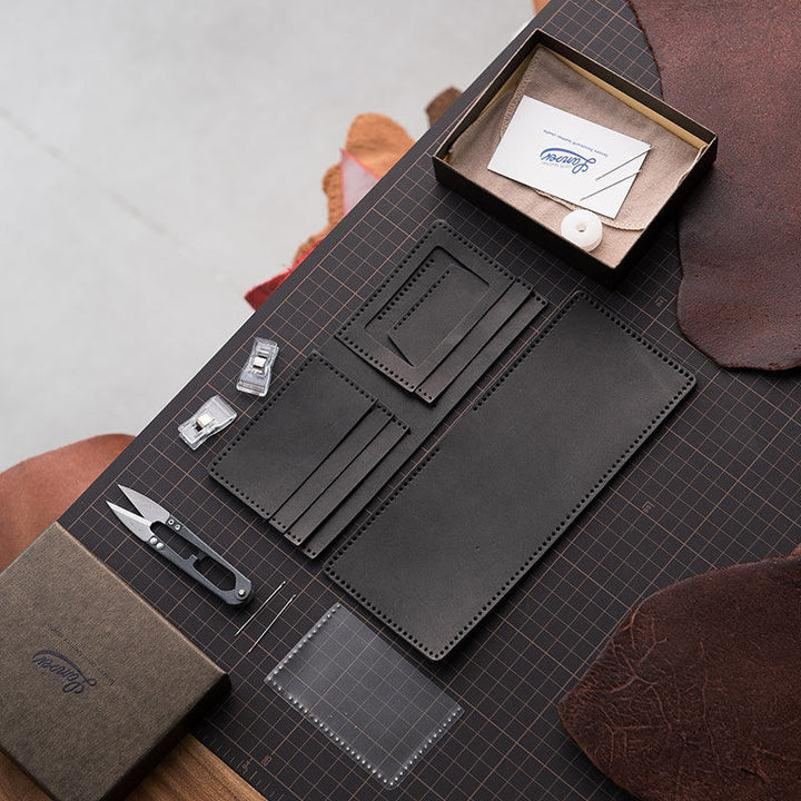 Vintage DIY Waxed Leather Horizontal Wallet - Mamofa Global Store