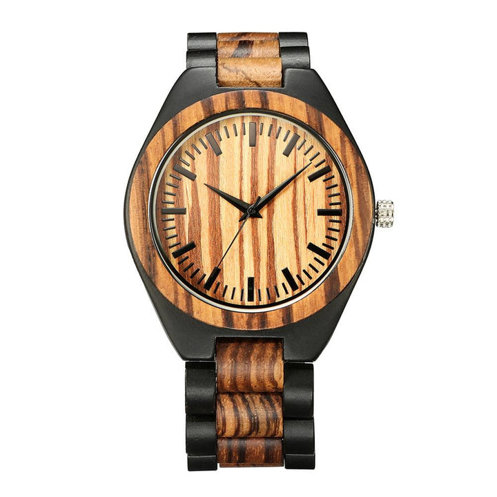 Men's And Women's Large Dial Wood Quartz Watch - Mamofa Global Store