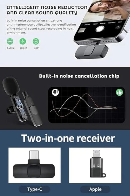 ميكروفون لاسلكي k9 (قطعتان)