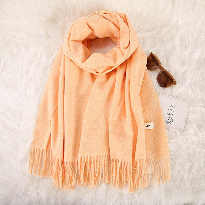 Women's Fashionable All-match Cashmere Tassel Double-sided Scarf - Mamofa Global Store