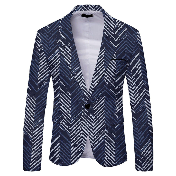 Striped Suit Jacket Men's Casual Slim Fit - Mamofa Global Store