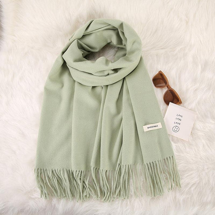 Women's Fashionable All-match Cashmere Tassel Double-sided Scarf - Mamofa Global Store