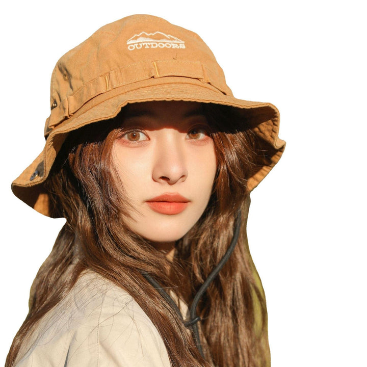 Women's Fashion Breathable Sun Protection Drawstring Big Brim Fisherman Hat - Mamofa Global Store