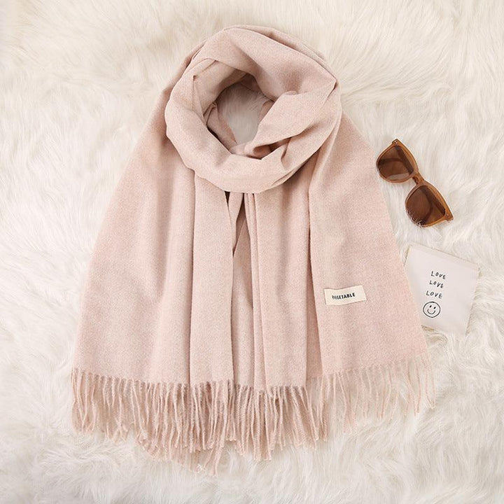 Women's Fashionable All-match Cashmere Tassel Double-sided Scarf - Mamofa Global Store