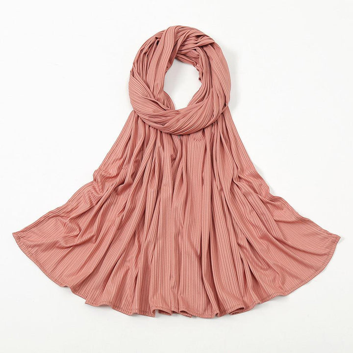 Women's Knitted Thread Cotton Striped Solid Color Scarf - Mamofa Global Store