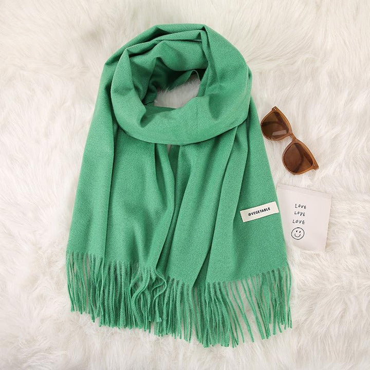 Women's Fashionable All-match Cashmere Tassel Double-sided Scarf - Mamofa Global Store