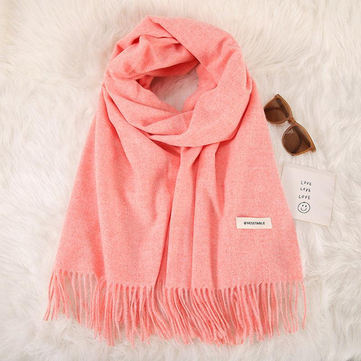 Women's Fashionable All-match Cashmere Tassel Double-sided Scarf - Mamofa Global Store