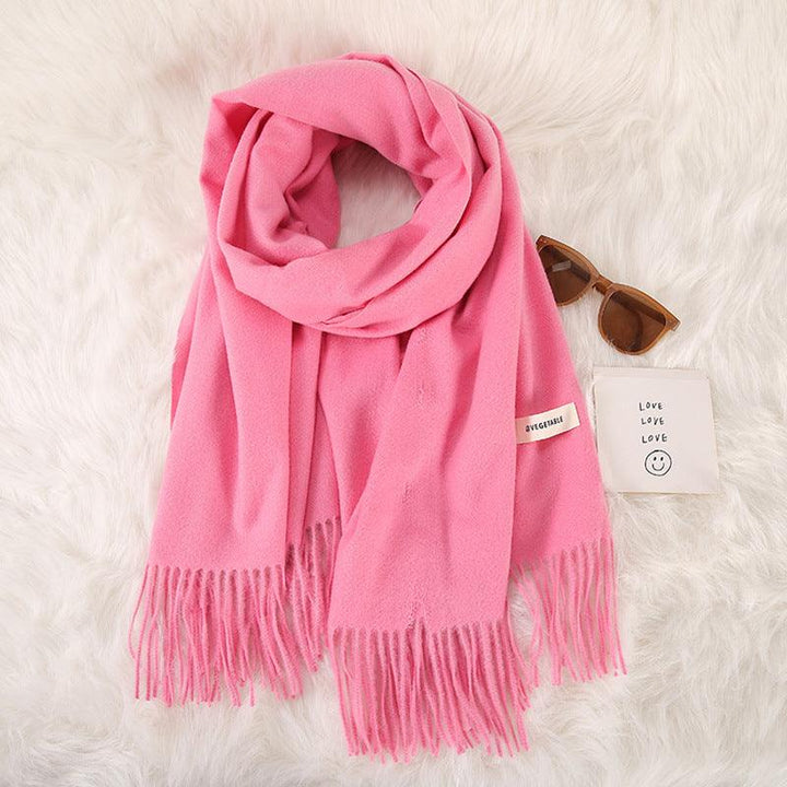 Women's Fashionable All-match Cashmere Tassel Double-sided Scarf - Mamofa Global Store