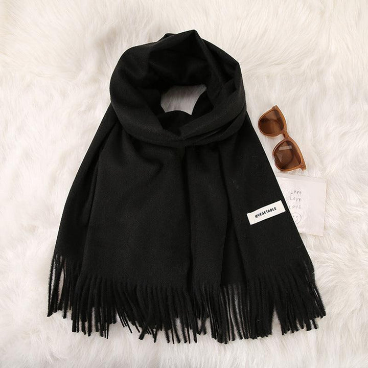 Women's Fashionable All-match Cashmere Tassel Double-sided Scarf - Mamofa Global Store