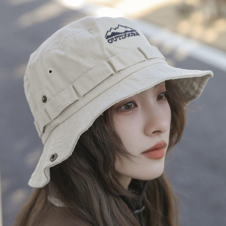 Women's Fashion Breathable Sun Protection Drawstring Big Brim Fisherman Hat - Mamofa Global Store