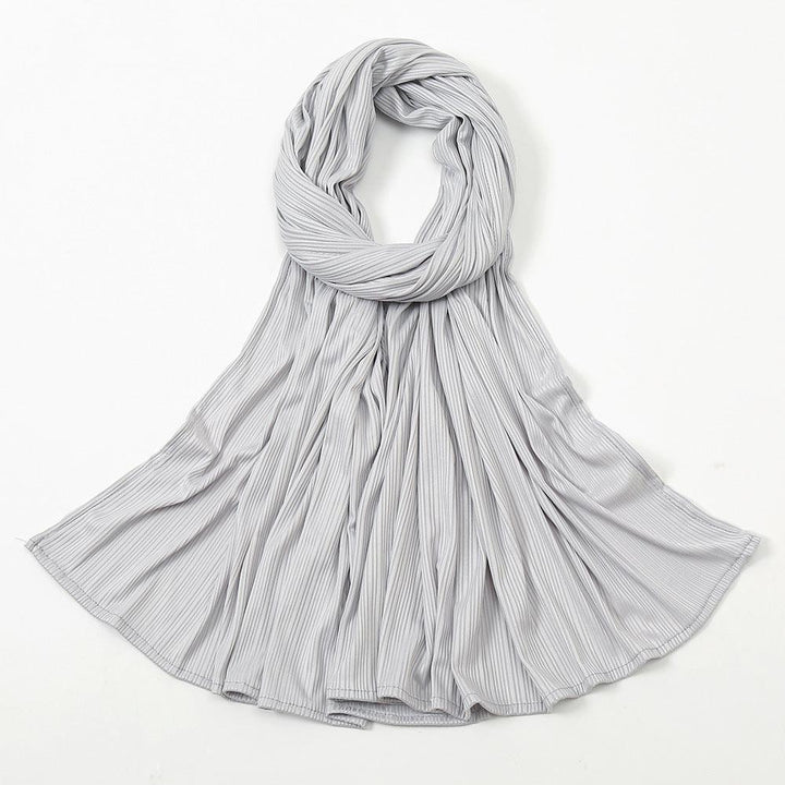 Women's Knitted Thread Cotton Striped Solid Color Scarf - Mamofa Global Store