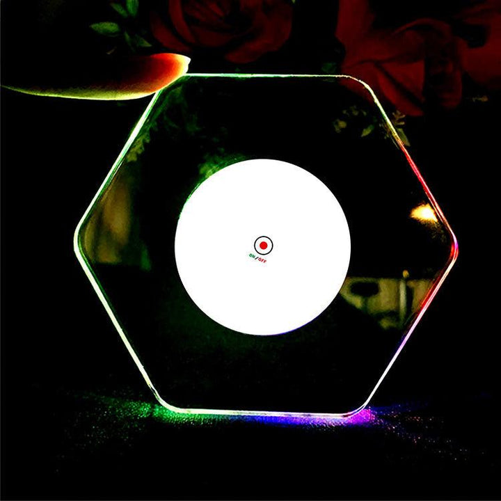 LED Glow Coaster Acrylic Crystal Emitting Luminous Bar Cocktail Mug Stand Light Coasters Flashing Base Tableware Decoration Pads - Mamofa Global Store