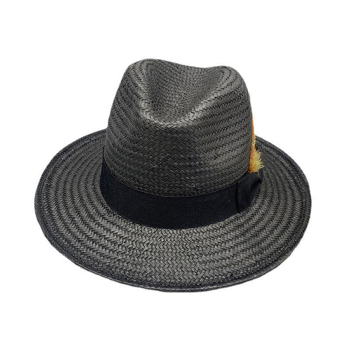 Eight-point Grass Hand-knitted Feather Fedora Hat - Mamofa Global Store