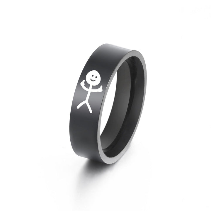 Laser Marking Villain 8MM Wide Stainless Steel Ring - Mamofa Global Store