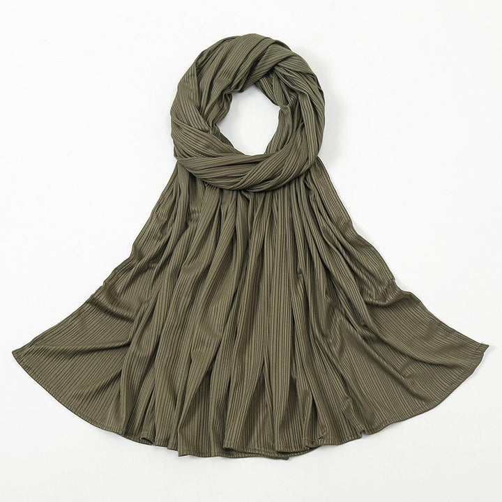 Women's Knitted Thread Cotton Striped Solid Color Scarf - Mamofa Global Store