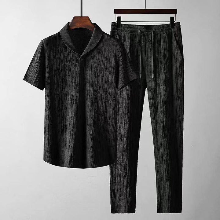 Loose Short Sleeve And Drawstring Trousers - Mamofa Global Store