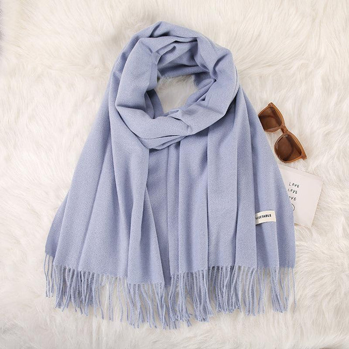 Women's Fashionable All-match Cashmere Tassel Double-sided Scarf - Mamofa Global Store