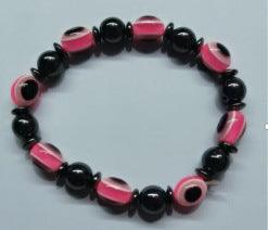 Colorful Flat Beads Black Stone Magnet Elastic Bracelet - Mamofa Global Store