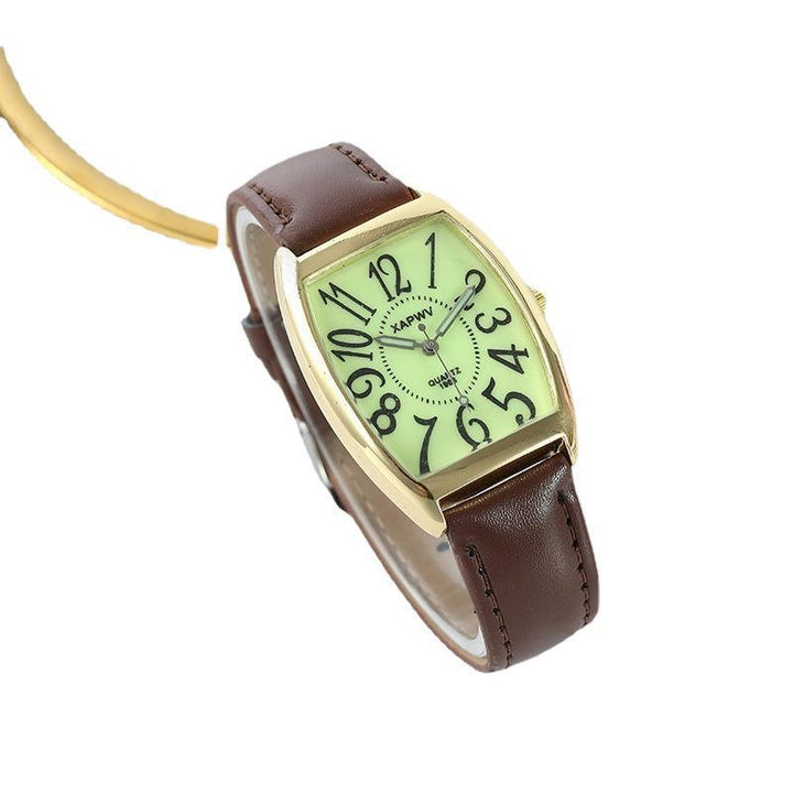 Luminous Wine Barrel Square Couple Watch Fashion - Mamofa Global Store