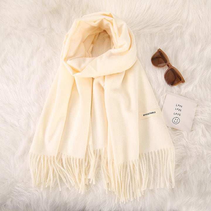 Women's Fashionable All-match Cashmere Tassel Double-sided Scarf - Mamofa Global Store