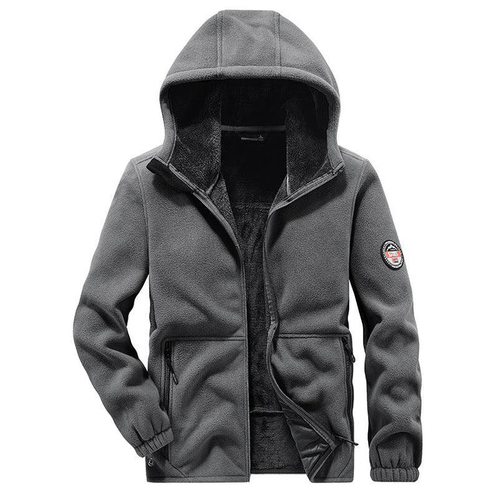 Plus Size Men's Jacket Sports Hooded Fleece-lined - Mamofa Global Store