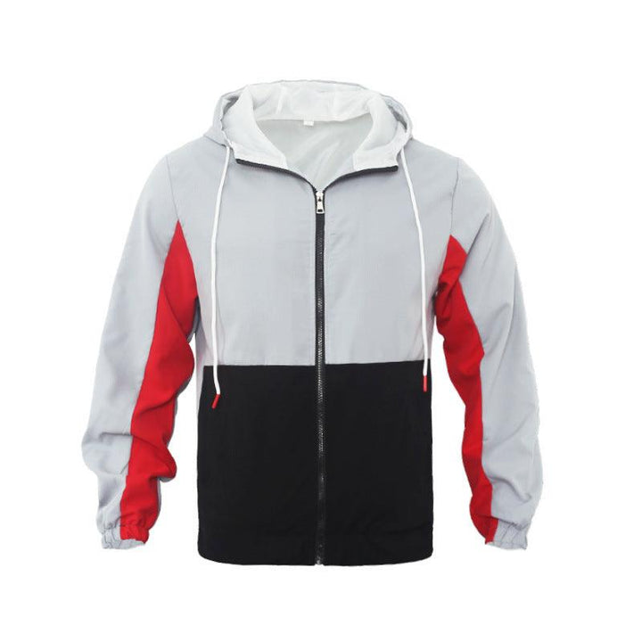 Men's Fashion Casual Polo Collar Contrast Color Double-layer Hooded Jacket - Mamofa Global Store