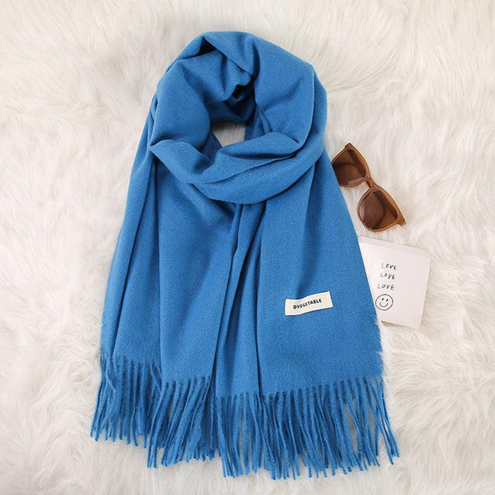 Women's Fashionable All-match Cashmere Tassel Double-sided Scarf - Mamofa Global Store