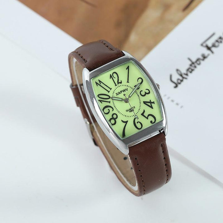 Luminous Wine Barrel Square Couple Watch Fashion - Mamofa Global Store