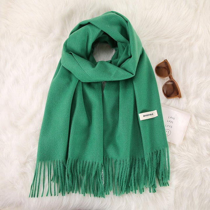 Women's Fashionable All-match Cashmere Tassel Double-sided Scarf - Mamofa Global Store