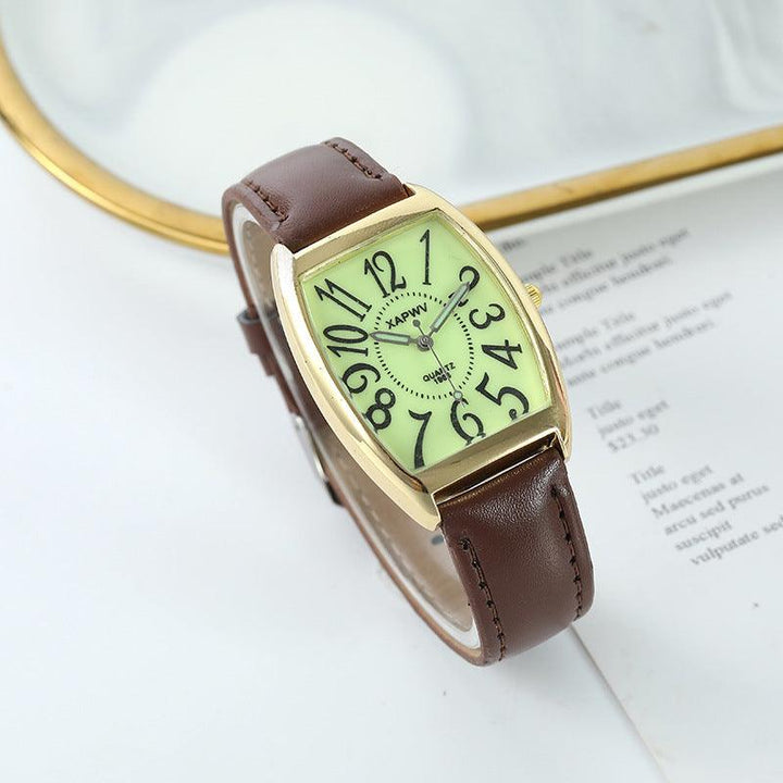 Luminous Wine Barrel Square Couple Watch Fashion - Mamofa Global Store