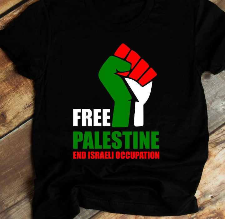 FREE PALESTINE Casual Short-sleeved T-shirt - Mamofa Global Store