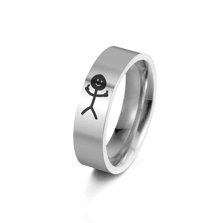 Laser Marking Villain 8MM Wide Stainless Steel Ring - Mamofa Global Store