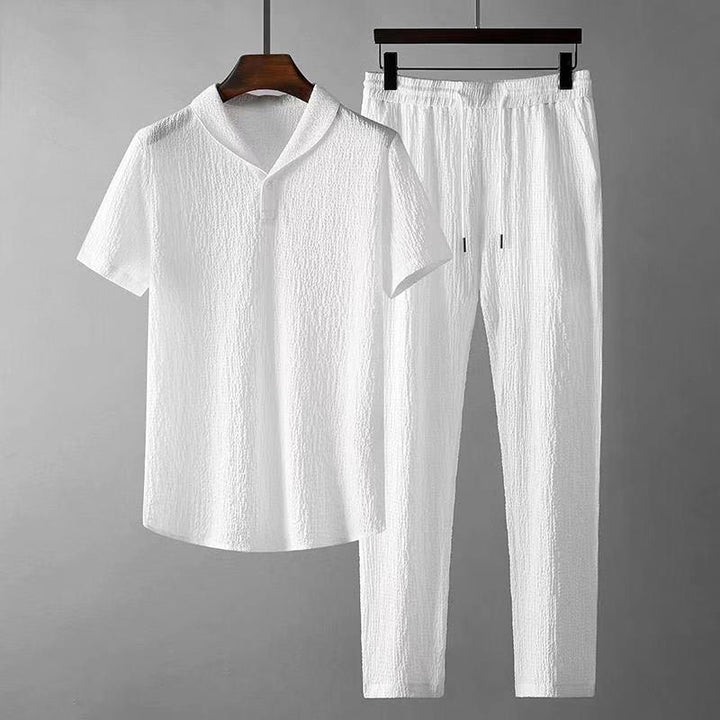 Loose Short Sleeve And Drawstring Trousers - Mamofa Global Store