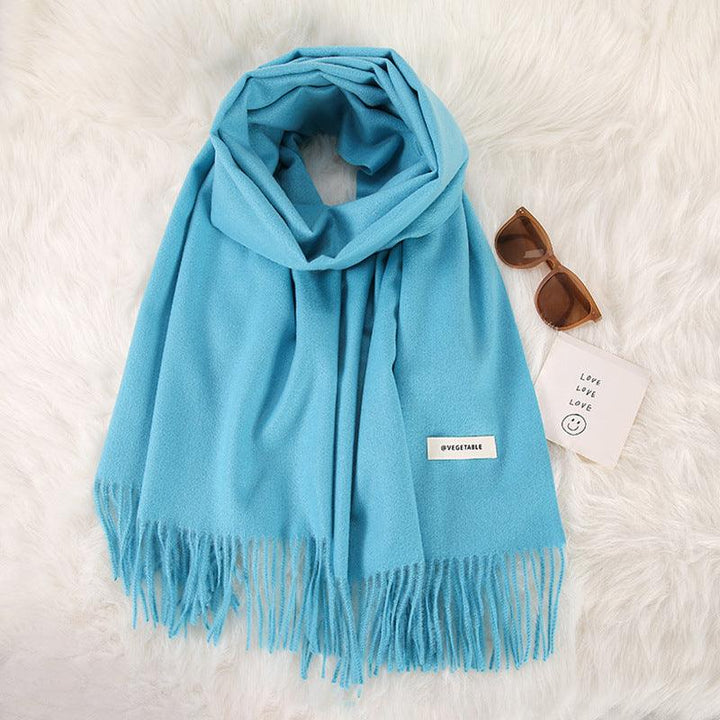 Women's Fashionable All-match Cashmere Tassel Double-sided Scarf - Mamofa Global Store