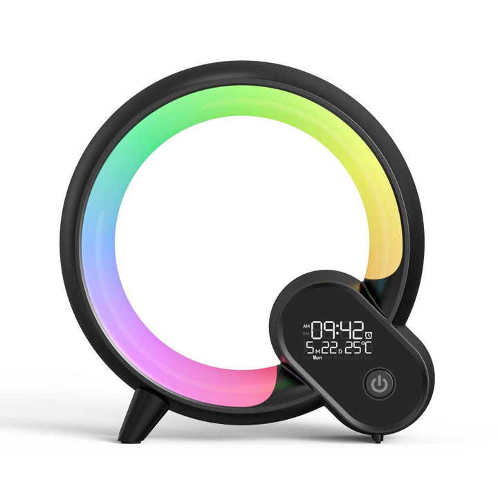 Creative Q Light Analog Sunrise Digital Display Alarm Clock Bluetooth Audio Intelligent Wake-up Q Colorful Atmosphere Light - Mamofa Global Store