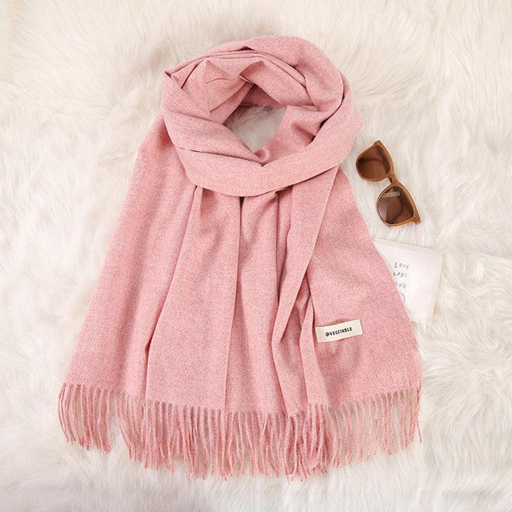 Women's Fashionable All-match Cashmere Tassel Double-sided Scarf - Mamofa Global Store