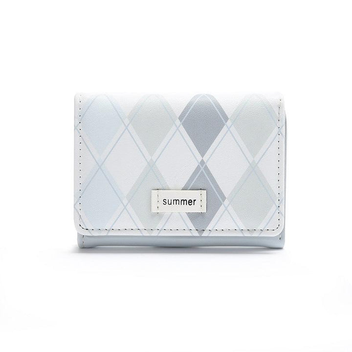 Wallet Women's Short Plaid Small Fresh Folding - Mamofa Global Store