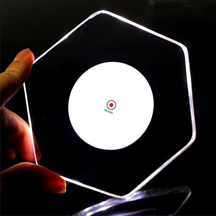 LED Glow Coaster Acrylic Crystal Emitting Luminous Bar Cocktail Mug Stand Light Coasters Flashing Base Tableware Decoration Pads - Mamofa Global Store