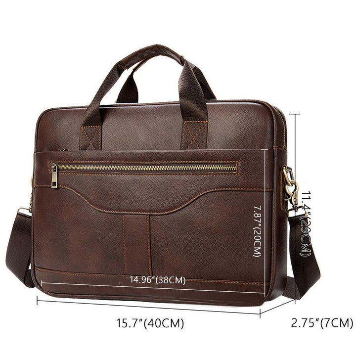 Vintage Business Office Handbag Men's Real-leather Bag Briefcase - Mamofa Global Store