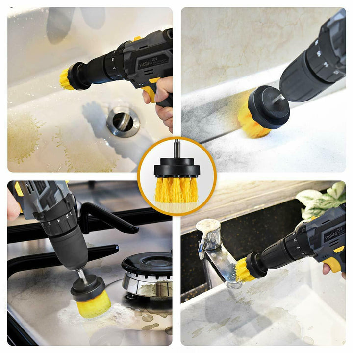 Drill Brush Set Power Scrubber Brushes for Car Wash Cleaning Carpet Tile Grout - Mamofa Global Store