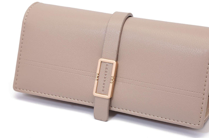 Long Metal Buckle Simple Tri-fold Clutch - Mamofa Global Store