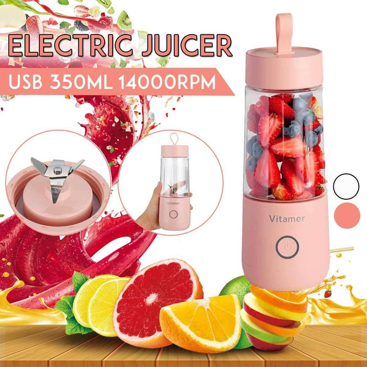 350ml Portable Blender Juicer Electric USB Rechargeable Mixer Smoothie Slushy Cup Fresh Juice Blender Bottle USB Charging Kitchen Gadgets - Mamofa Global Store