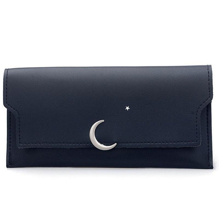 Star Moon Rivet Zipper Soft Leather Coin Wallet - Mamofa Global Store