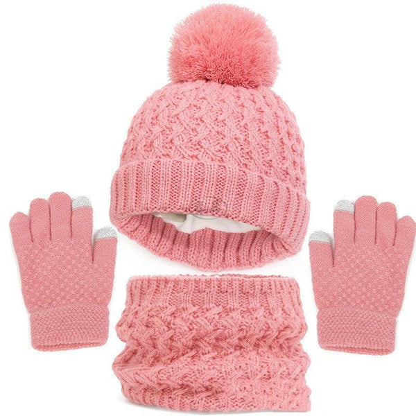 Children's Hat Scarf Gloves Three-piece Set - Mamofa Global Store