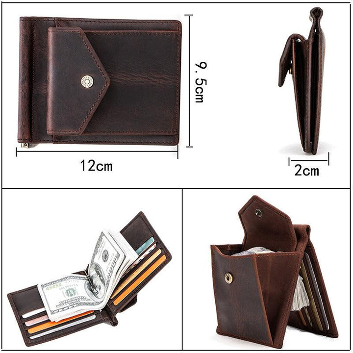 Retro Crazy Horse Cowhide Multifunctional Card Bag - Mamofa Global Store